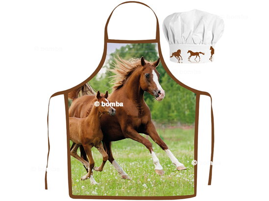 Kids Apron with Chef Hat Horses