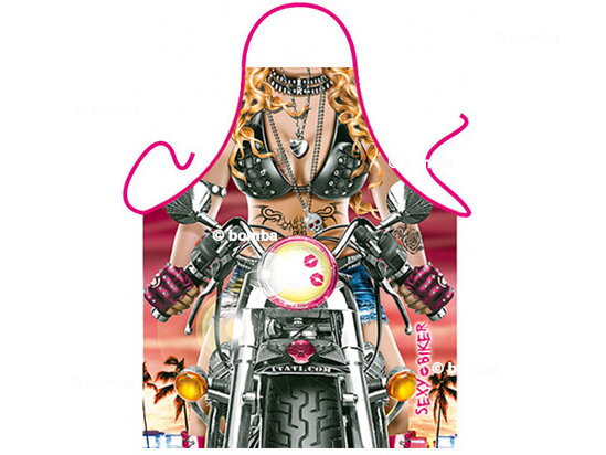 Apron Sexy woman on a motorcycle