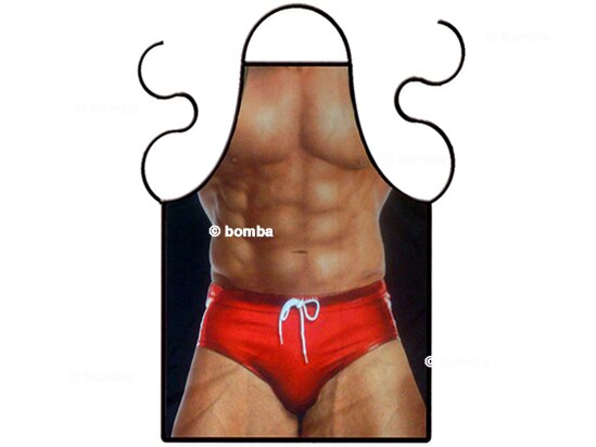 Sexy Man in Swimwear Apron