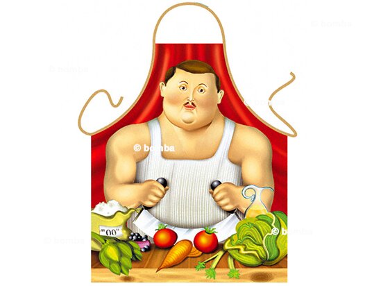 Botero Style Chef Man Apron