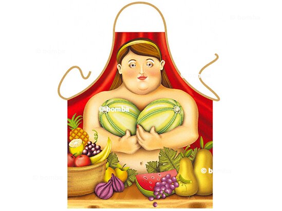 Botero Style Chef Woman Apron