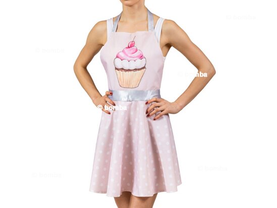 Pink Kitchen Apron in the Shape of a Dress