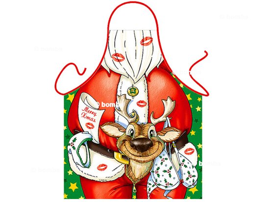 Santa Claus Apron with Reindeer