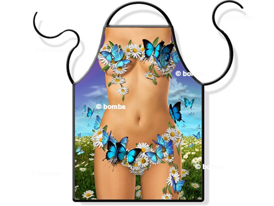 Woman with Flowers and Butterflies Apron