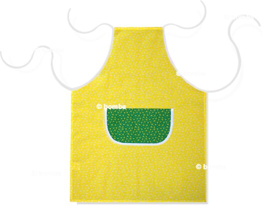 Yellow Apron with Green Pocket