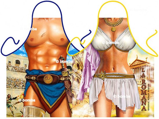 Gladiator and Roman Woman Aprons