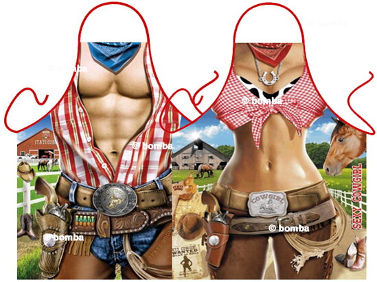 Cowboy and Cowgirl Aprons