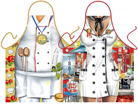 Chef and Female Chef Aprons