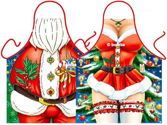 Santa Claus and Sexy Santa Girl Aprons