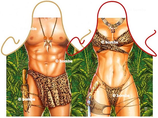 Tarzan and Jane Aprons