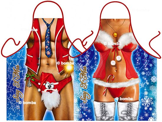 Christmas Man and Woman Aprons